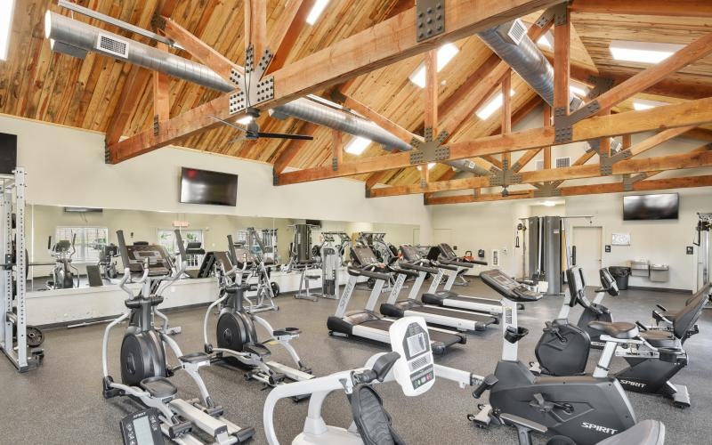 a gym with exercise equipment